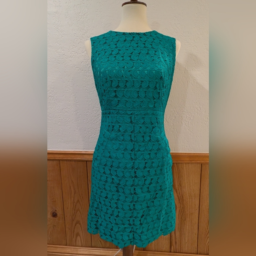 DVF Elegant Teal Lace Dress